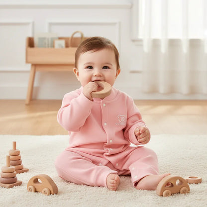 Baby Cotton Solid Romper – Timeless Warmth for Everyday Comfort - LunaKit Baby