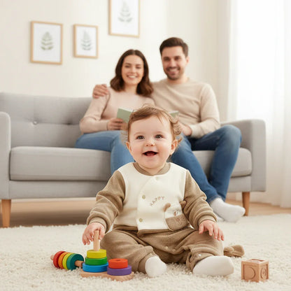 Baby Thick Cotton Winter Jumpsuit – A-Level Warmth & Comfort - LunaKit Baby