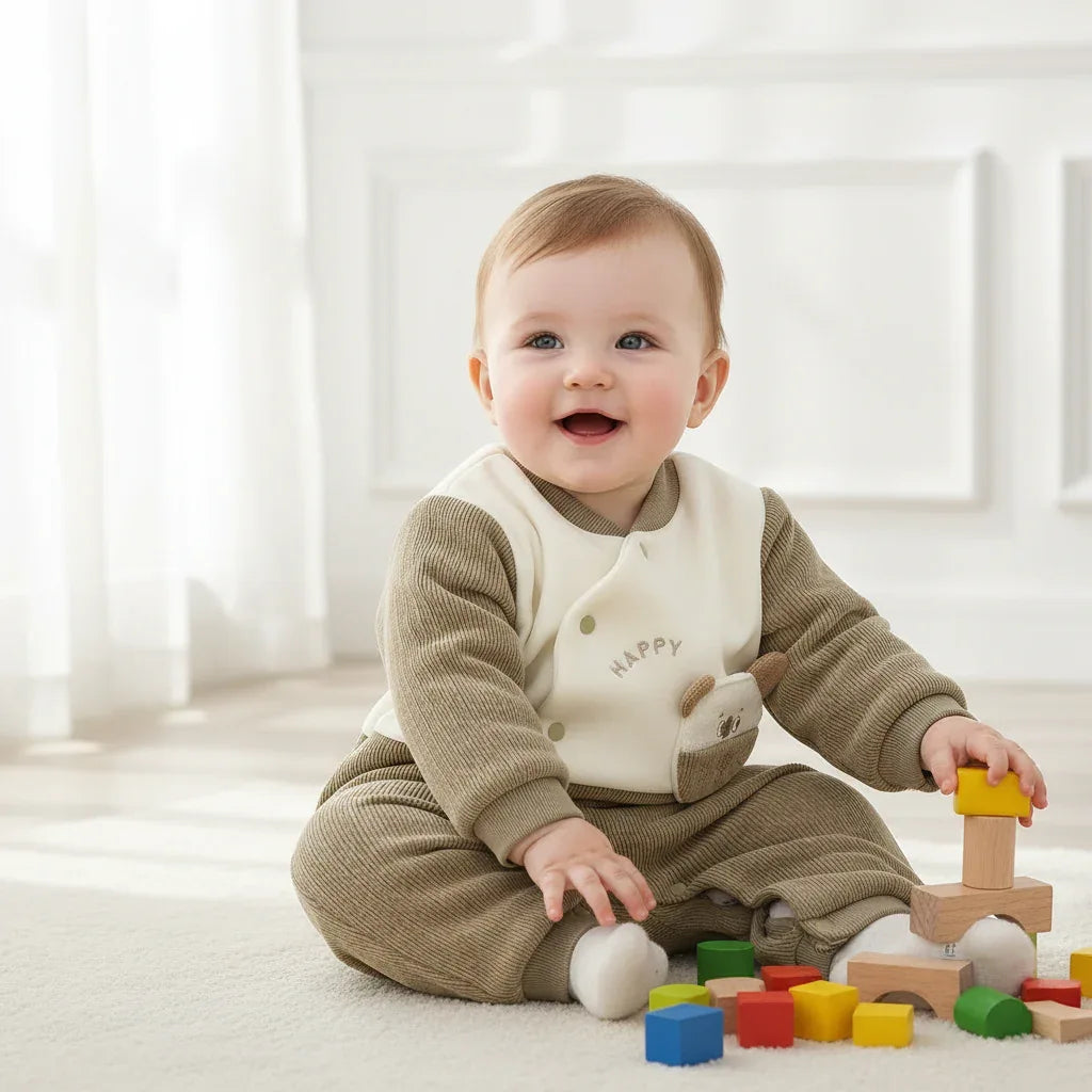 Baby Thick Cotton Winter Jumpsuit – A-Level Warmth & Comfort - LunaKit Baby