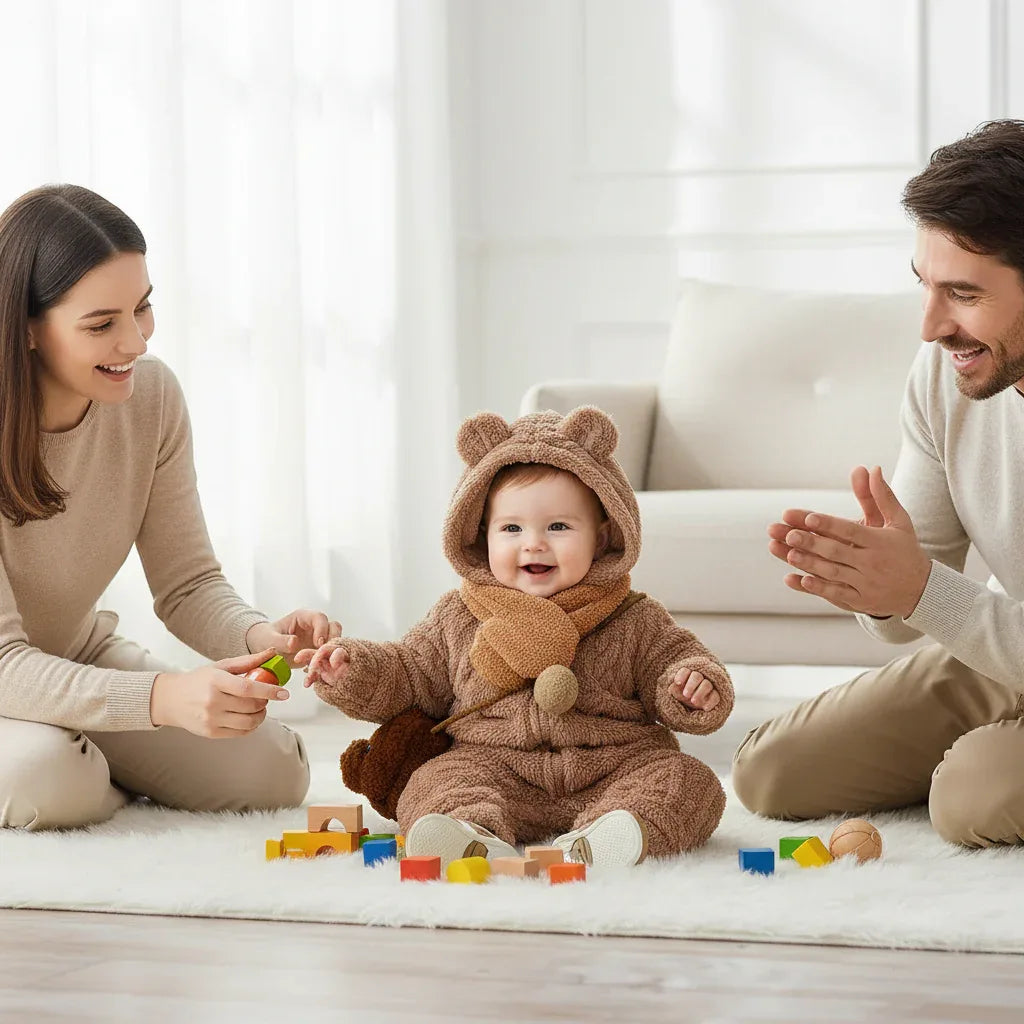 Baby Boy Plush Winter Jumpsuit – Cozy Warmth for Cold Days - LunaKit Baby