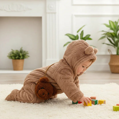 Baby Boy Plush Winter Jumpsuit – Cozy Warmth for Cold Days - LunaKit Baby