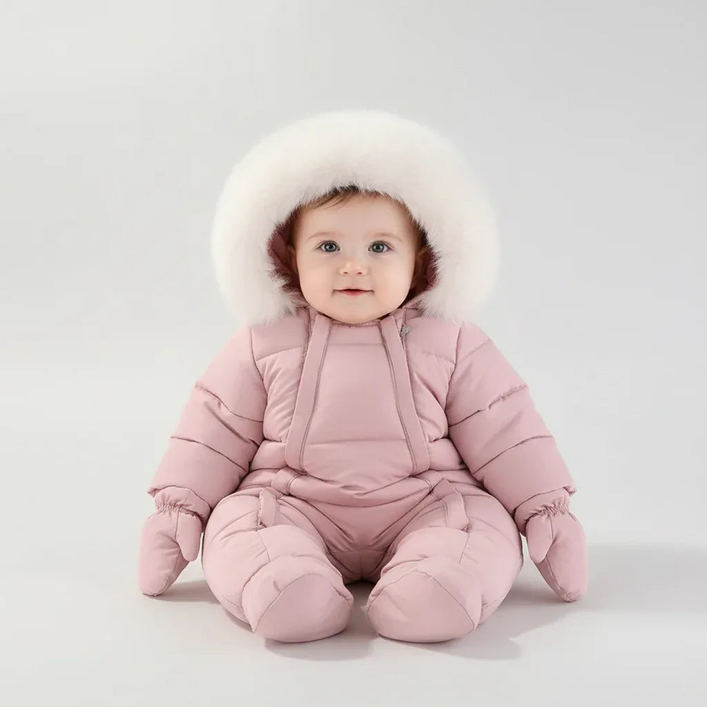 Baby Girl Winter Romper – Ultimate Cozy Protection for Cold Days - LunaKit Baby