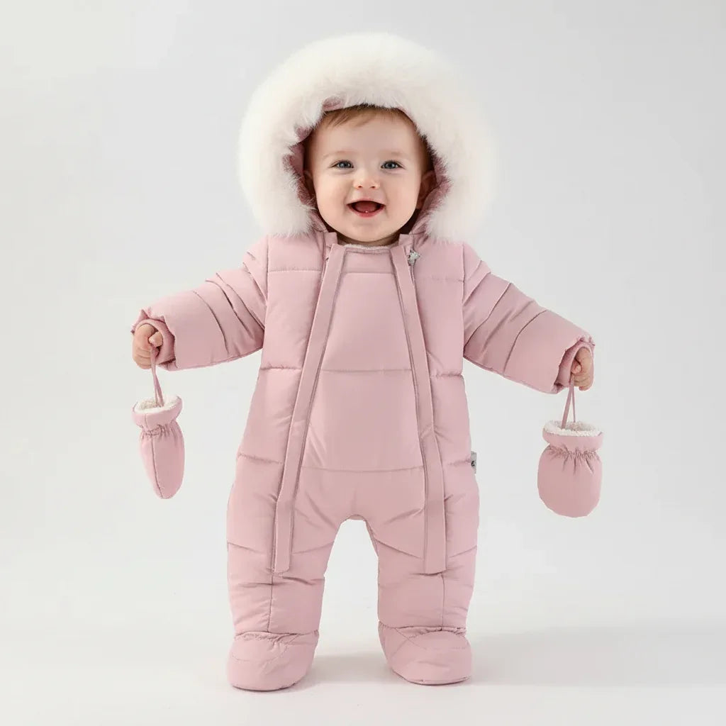 Baby Girl Winter Romper – Ultimate Cozy Protection for Cold Days - LunaKit Baby