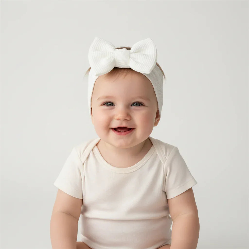 Baby Girl Bow Headband – Soft Style for Sweet Little Looks - LunaKit Baby
