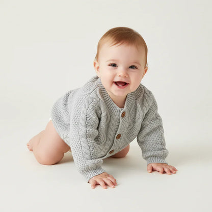 Baby Cotton Knit Cardigan – Soft Layering for Cozy Little Days - LunaKit Baby