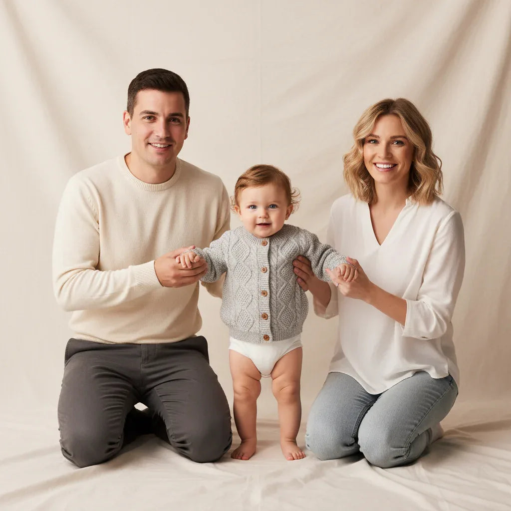 Baby Cotton Knit Cardigan – Soft Layering for Cozy Little Days - LunaKit Baby