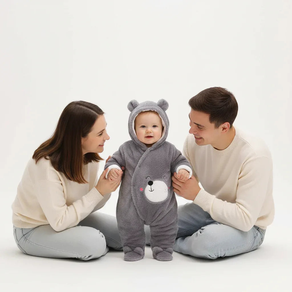 Baby Plush Animal Romper – Cozy Cuteness for Cool Days - LunaKit Baby