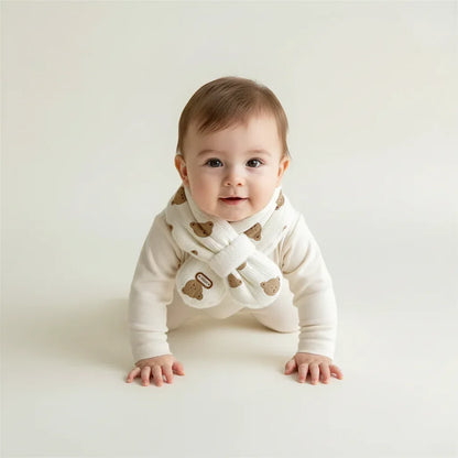Baby Plush Bear Scarf – Cozy Neck Warmth with Sweet Style - LunaKit Baby