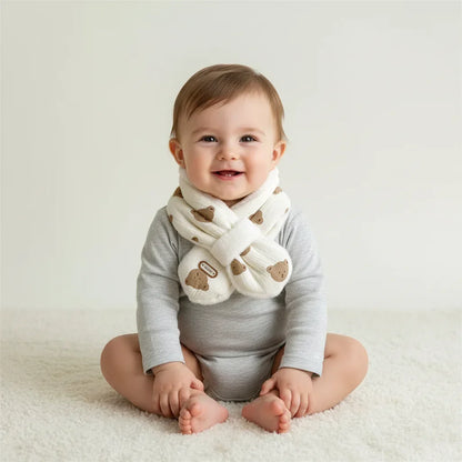 Baby Plush Bear Scarf – Cozy Neck Warmth with Sweet Style - LunaKit Baby