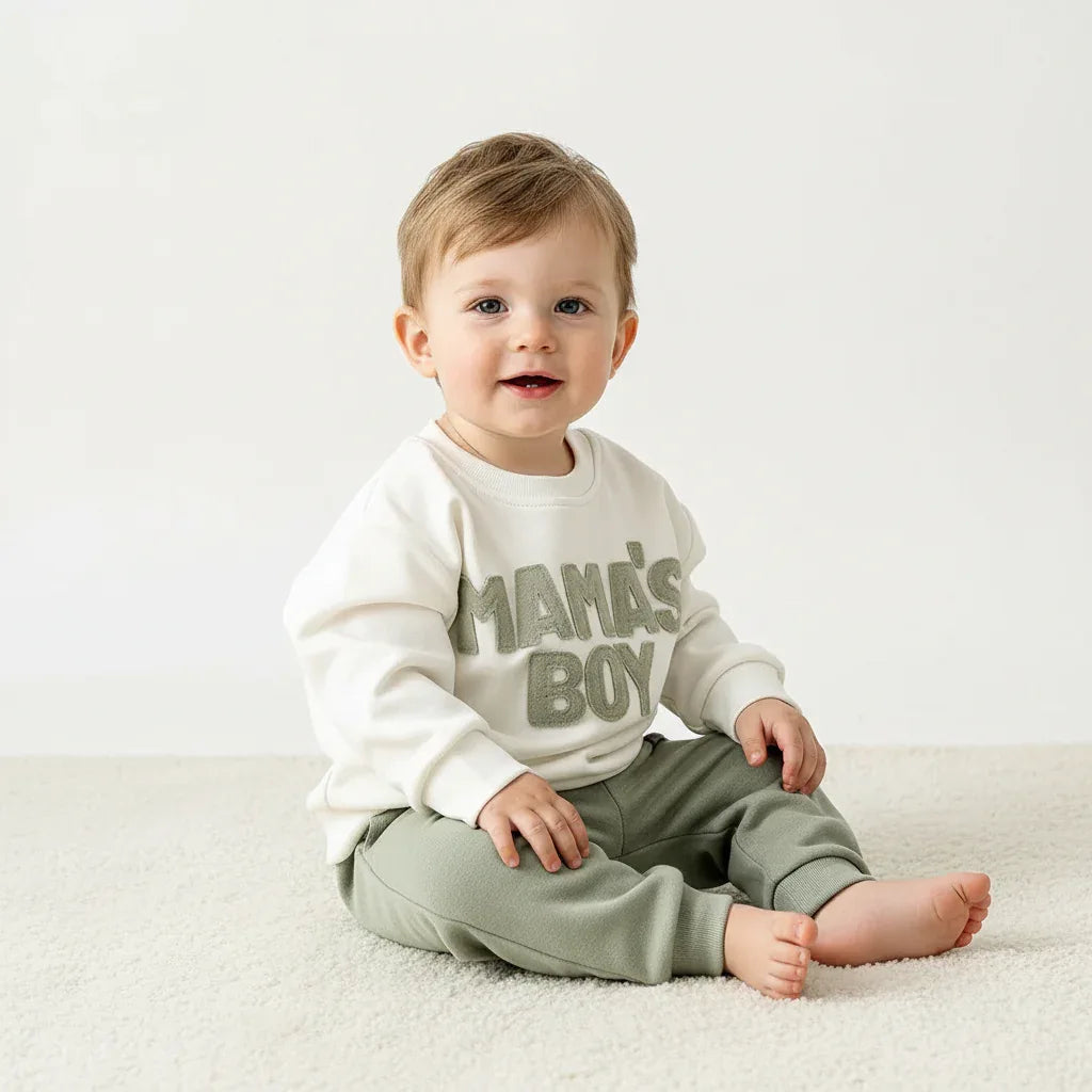 Mama’s Boy Baby Outfit Set – Cozy Style for Sweet Little Moments - LunaKit Baby