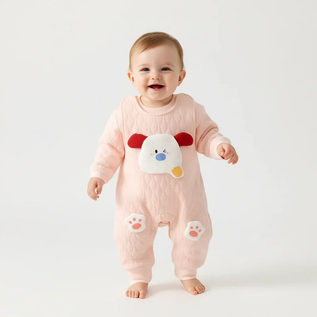 Baby Thickened Winter Romper – Cozy Warmth with Cute Details - LunaKit Baby