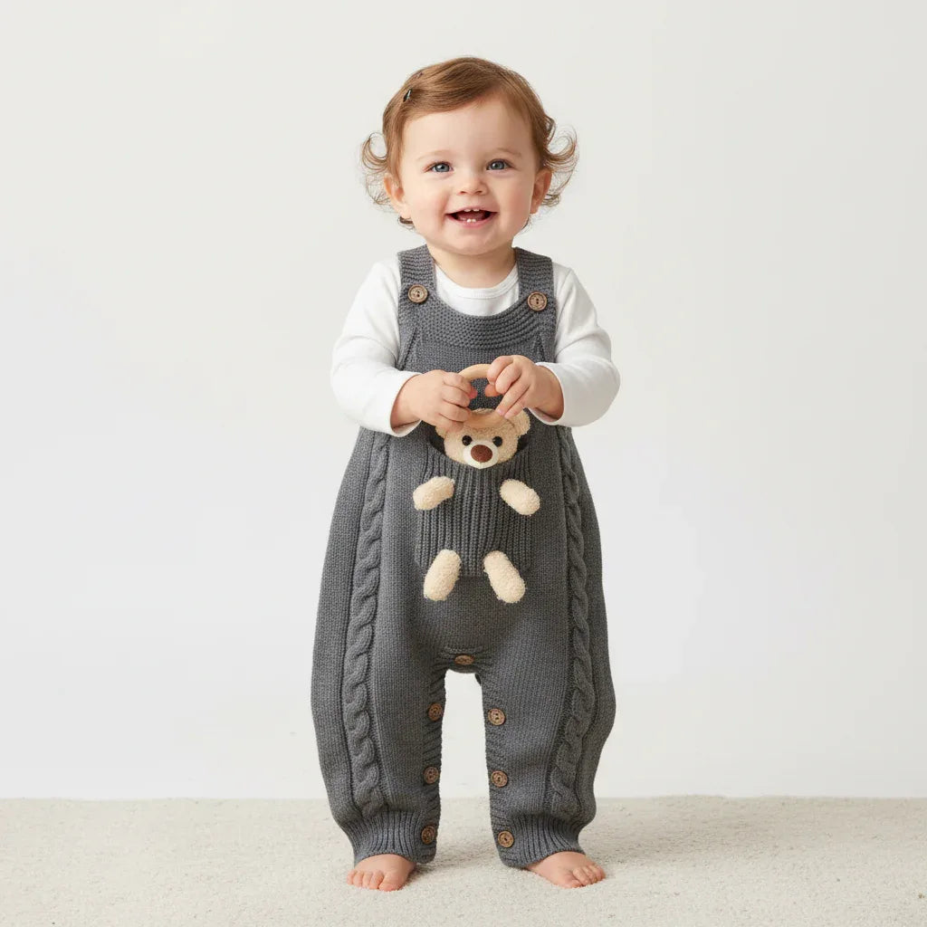 Spring Knit Baby Overalls – Light Comfort for Little Explorers - LunaKit Baby