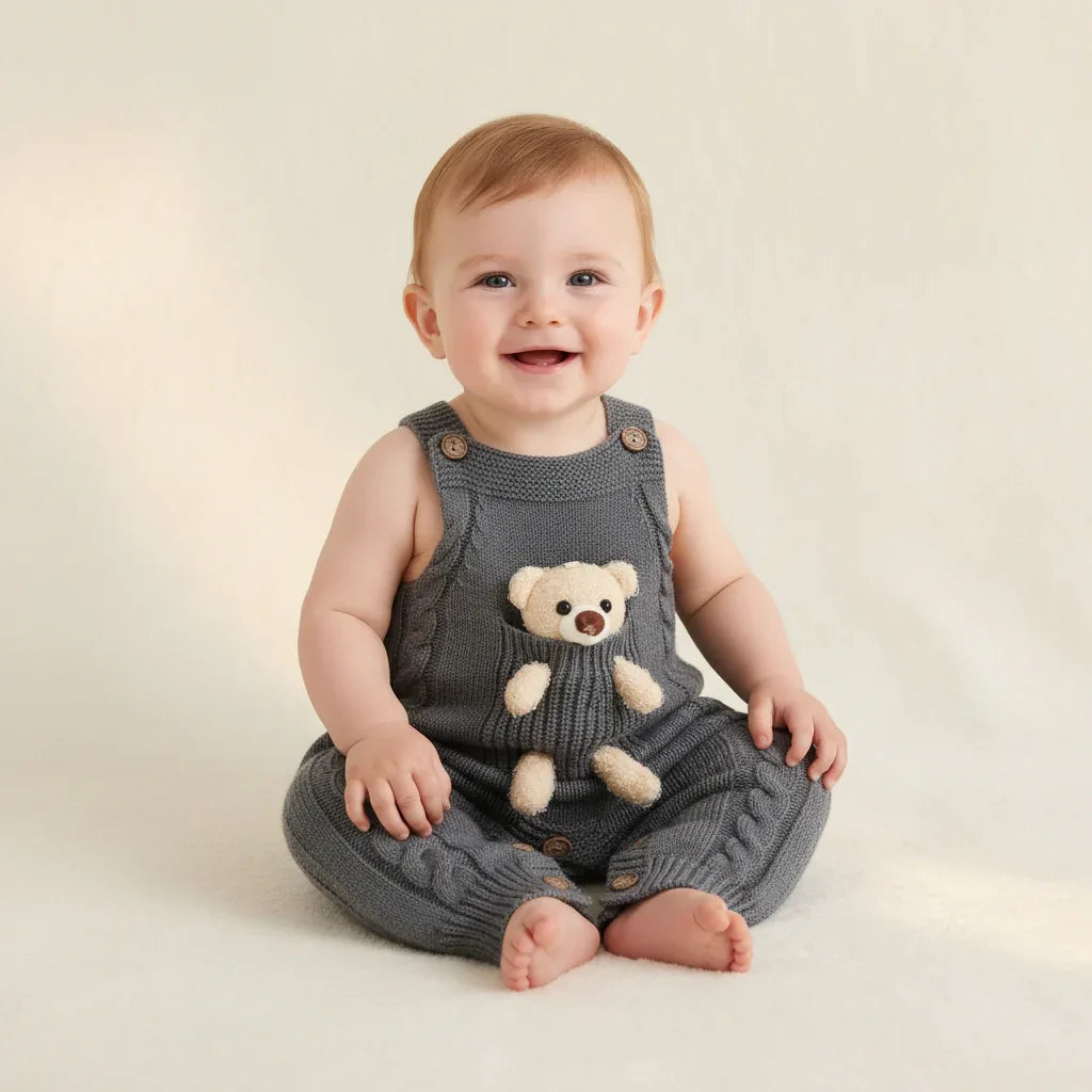 Spring Knit Baby Overalls – Light Comfort for Little Explorers - LunaKit Baby