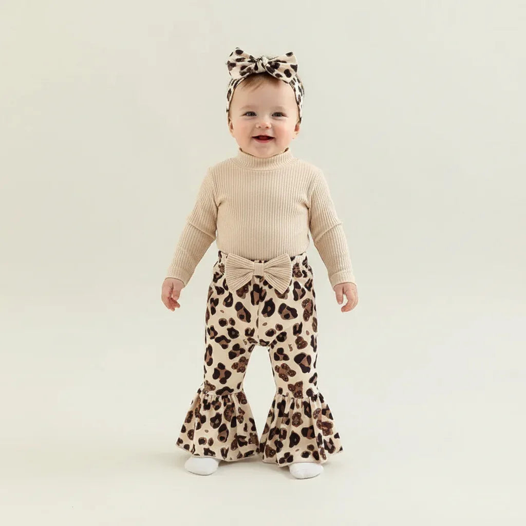 Baby Girl Leopard 3-Piece Outfit Set – Trendy Style for Sweet Moments - LunaKit Baby
