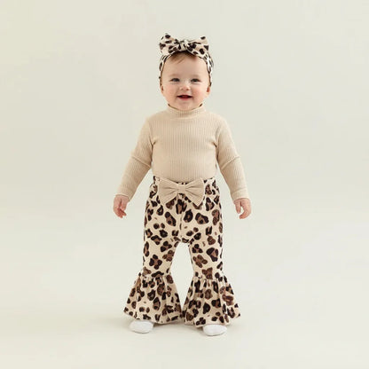 Baby Girl Leopard 3-Piece Outfit Set – Trendy Style for Sweet Moments - LunaKit Baby