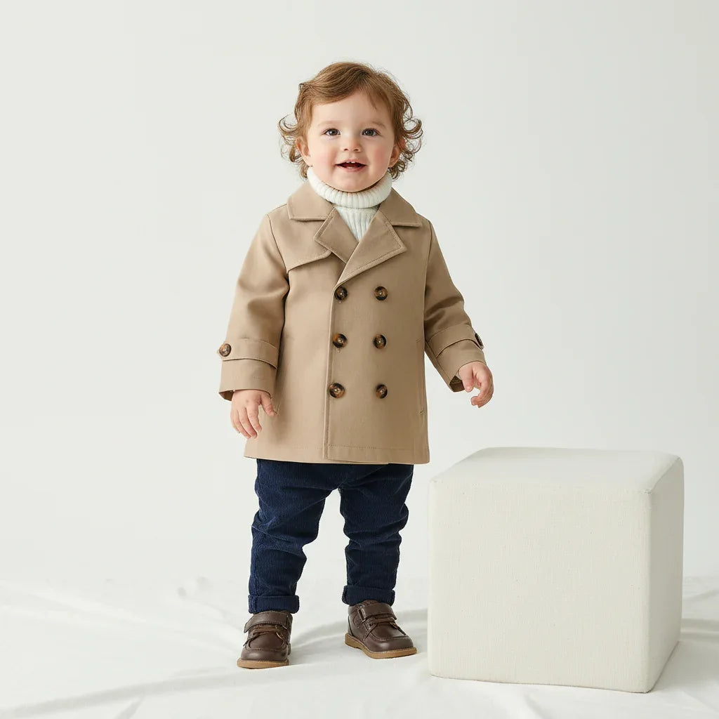 Baby Boy Trench Coat – Classic Style for Little Gentlemen - LunaKit Baby