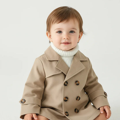 Baby Boy Trench Coat – Classic Style for Little Gentlemen - LunaKit Baby