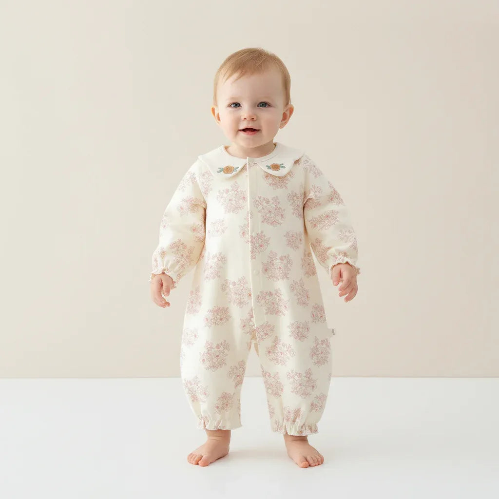 Baby Girl Cotton Velvet Jumpsuit – Soft Luxury for Sweet Moments - LunaKit Baby