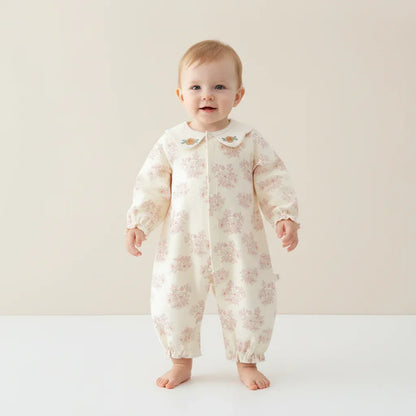 Baby Girl Cotton Velvet Jumpsuit – Soft Luxury for Sweet Moments - LunaKit Baby