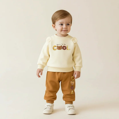 Toddler Boy Winter 2-Piece Set – Thick Warmth with Funny Bear Style - LunaKit Baby