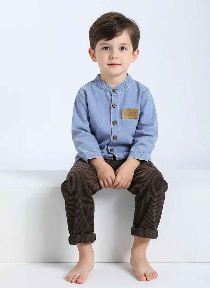 Baby Boy Denim Shirt & Pants Set – Casual Comfort for Little Gentlemen - LunaKit Baby
