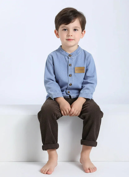 Baby Boy Denim Shirt & Pants Set – Casual Comfort for Little Gentlemen - LunaKit Baby