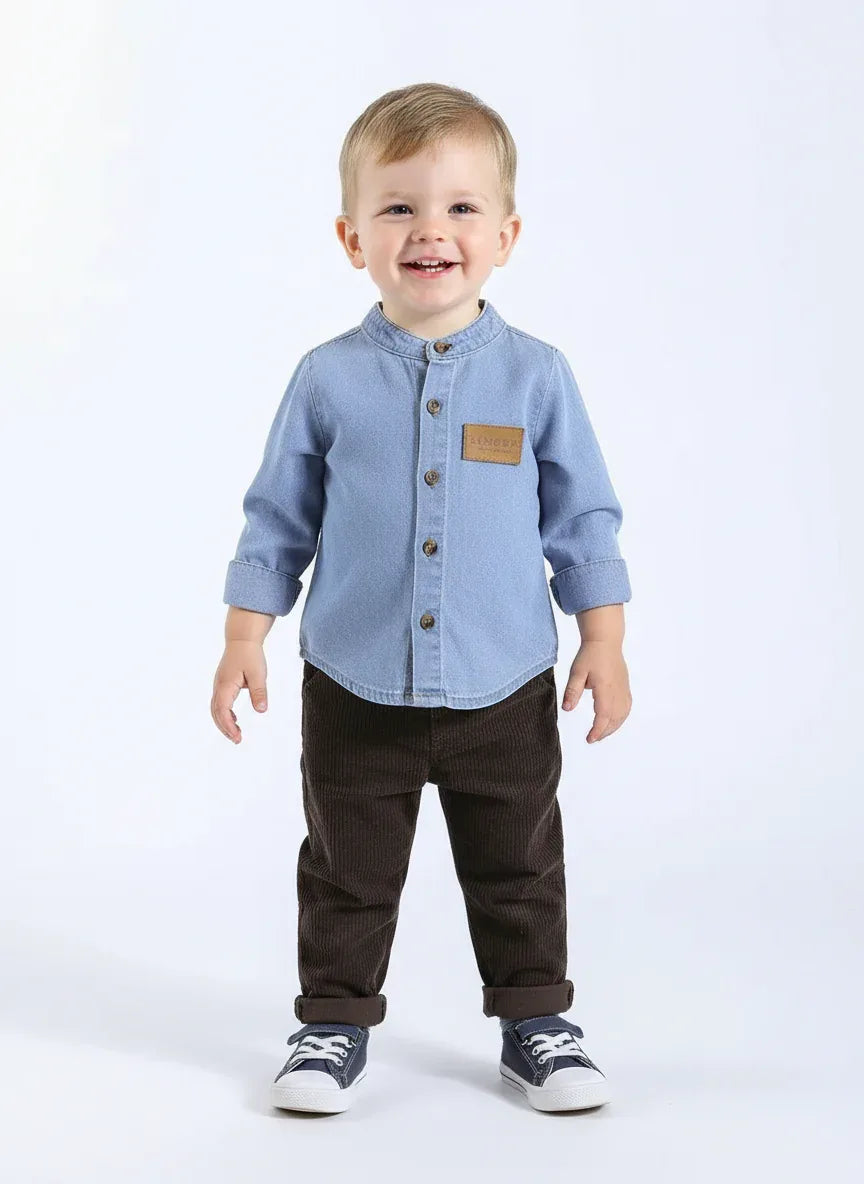 Baby Boy Denim Shirt & Pants Set – Casual Comfort for Little Gentlemen - LunaKit Baby
