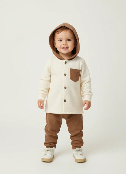 Boys Waffle Hooded Set – Warm Outdoor Comfort for Winter Play - LunaKit Baby
