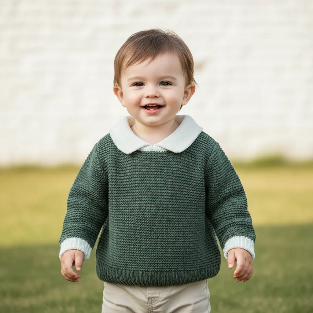 Baby Knit Turtleneck Sweater – Cozy Winter Warmth for Little Ones - LunaKit Baby