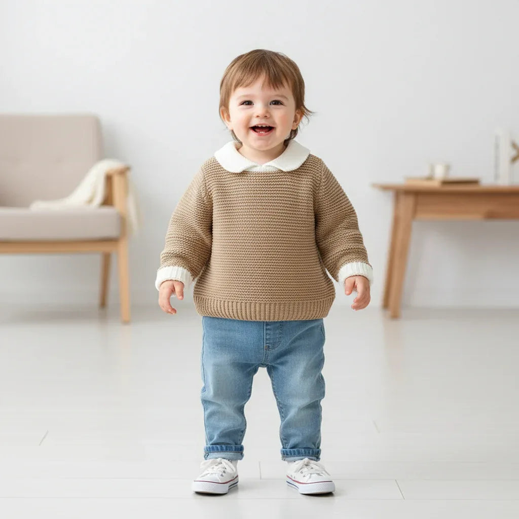 Baby Knit Turtleneck Sweater – Cozy Winter Warmth for Little Ones - LunaKit Baby