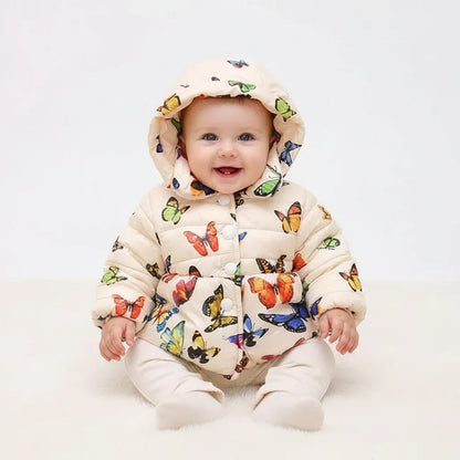 Baby Girl Winter Parka – Cozy Hooded Warmth with Butterfly Charm - LunaKit Baby