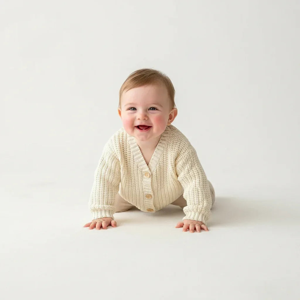Baby Girl Knit Cardigan – Cozy Autumn Warmth with Timeless Charm - LunaKit Baby