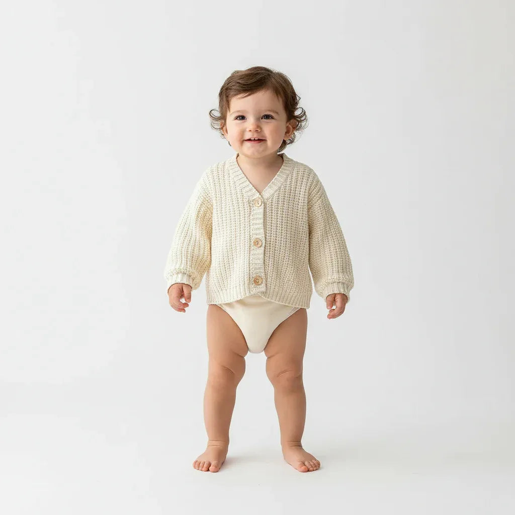 Baby Girl Knit Cardigan – Cozy Autumn Warmth with Timeless Charm - LunaKit Baby