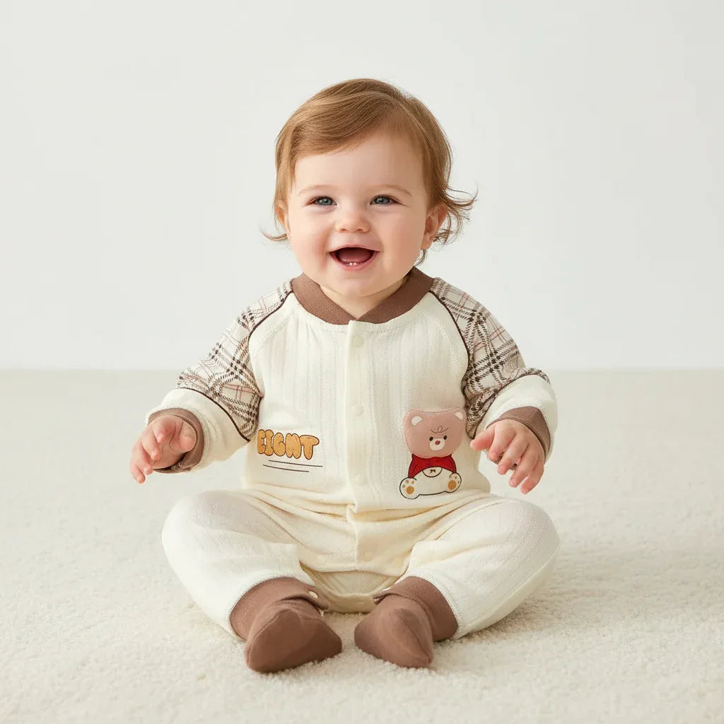 Baby Cotton Romper – Soft All-Season Comfort for Little Explorers - LunaKit Baby