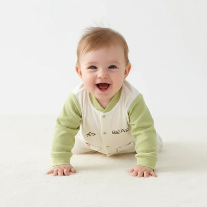 Baby Cotton Bear Jumpsuit – Cozy Autumn Comfort for Little Moments - LunaKit Baby