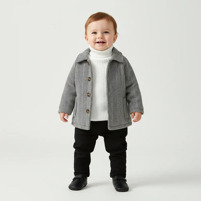 Baby Boy Winter Jacket – Plush Warmth with Classic Charm - LunaKit Baby