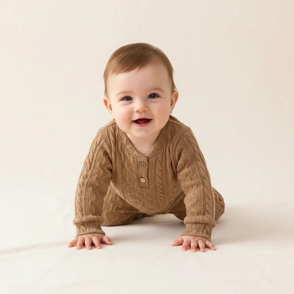 Baby Knit Pajama Set – Cozy Cotton Warmth for Sweet Winter Nights - LunaKit Baby