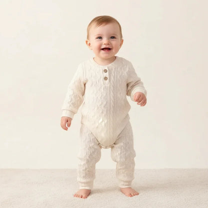 Baby Knit Pajama Set – Cozy Cotton Warmth for Sweet Winter Nights - LunaKit Baby