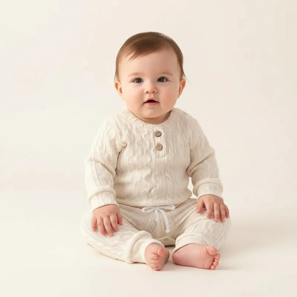 Baby Knit Pajama Set – Cozy Cotton Warmth for Sweet Winter Nights - LunaKit Baby