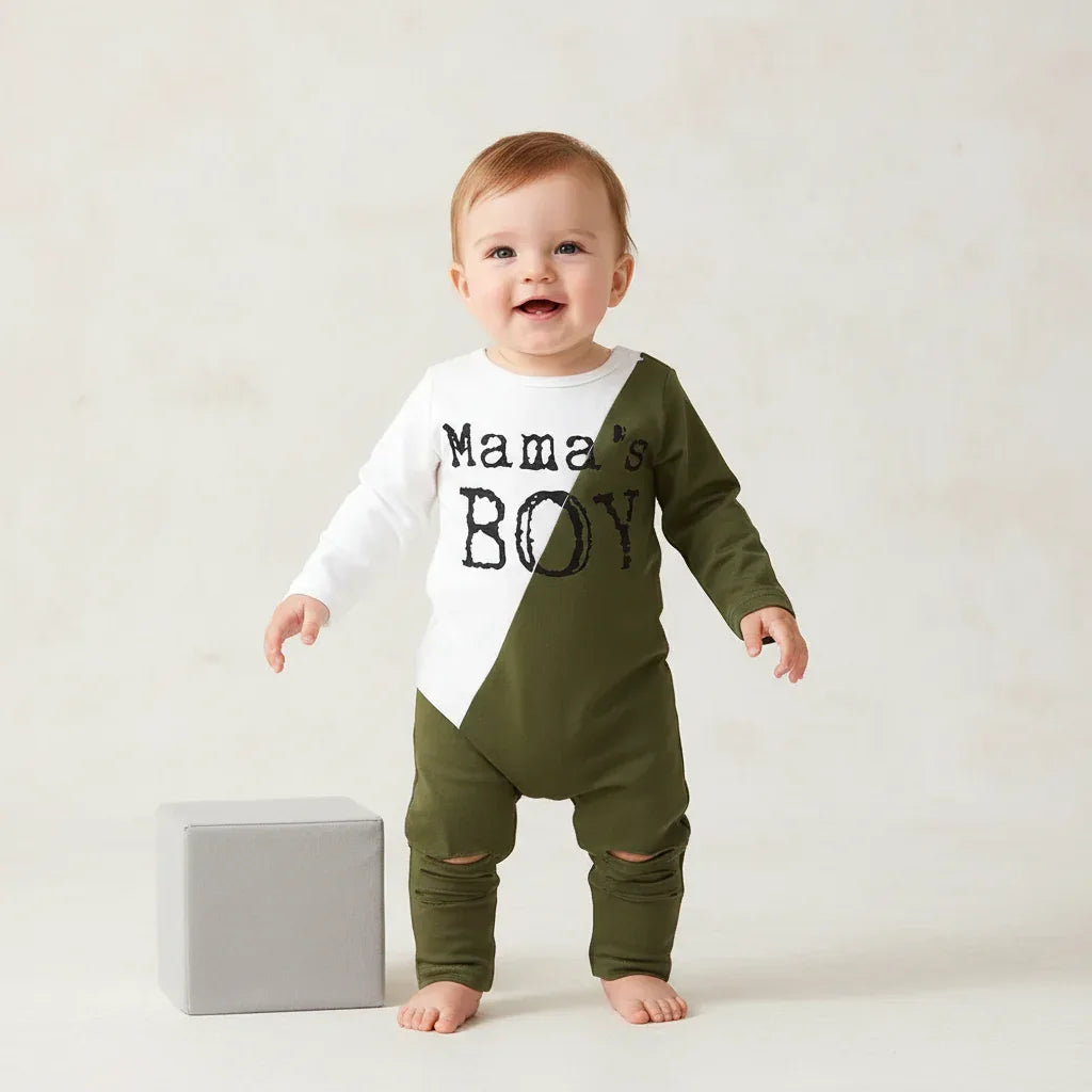 Baby Boy Autumn Outfit Set – Soft Color-Block Style for Little Days - LunaKit Baby