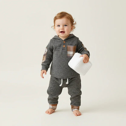 Toddler Outfit Set – Cozy Hooded Comfort for Everyday Adventures - LunaKit Baby