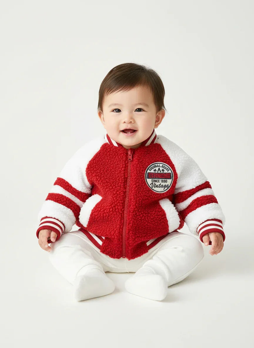 Baby Fleece Zip Jacket – Cozy Contrast Warmth for Cool Days - LunaKit Baby