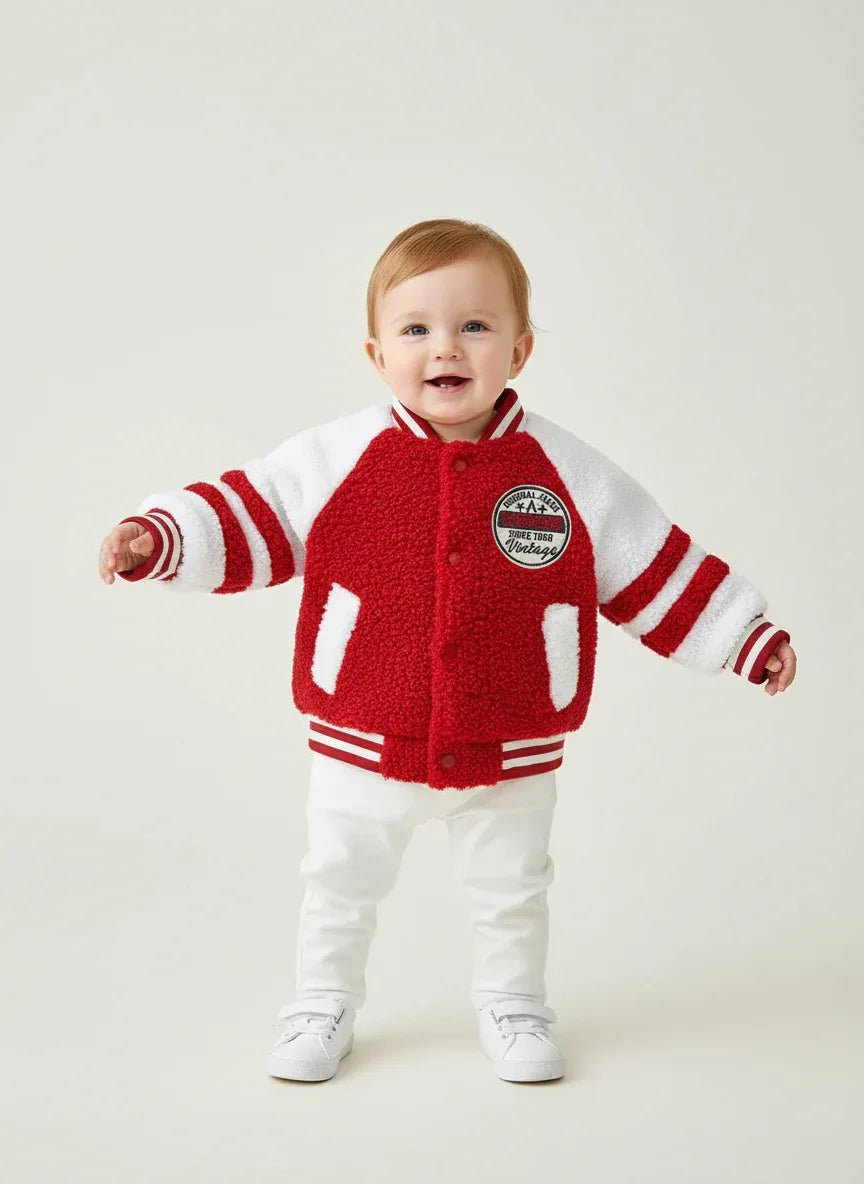 Baby Fleece Zip Jacket – Cozy Contrast Warmth for Cool Days - LunaKit Baby