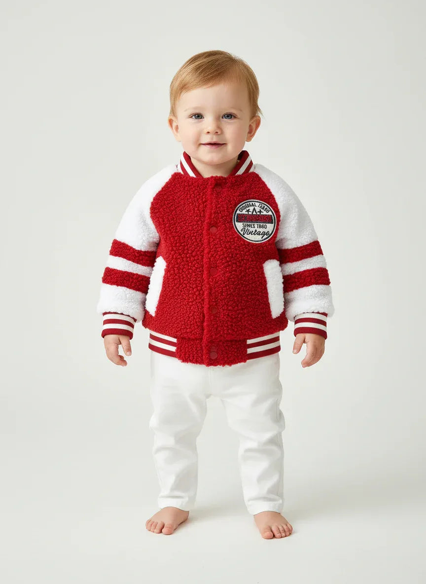 Baby Fleece Zip Jacket – Cozy Contrast Warmth for Cool Days - LunaKit Baby