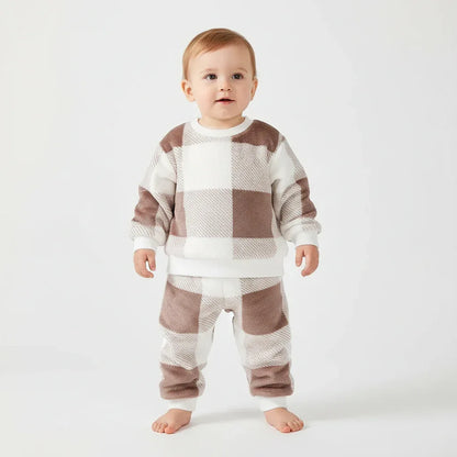 Baby Boy Plush Winter Suit – 2-Piece Set (0–24 Months) - LunaKit Baby