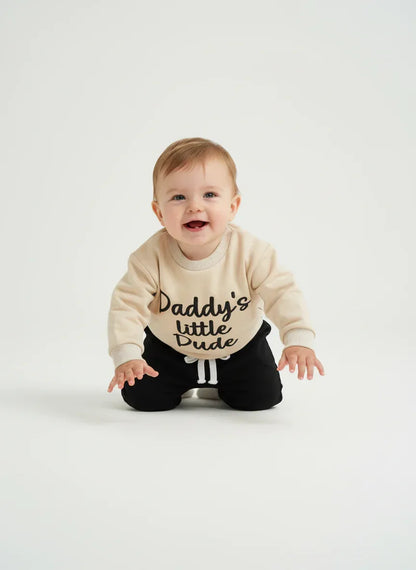 Toddler Baby Boy Autumn Outfit – Letter Embroidered - LunaKit Baby