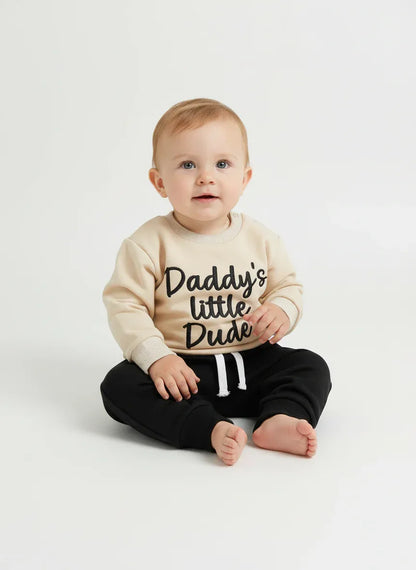 Toddler Baby Boy Autumn Outfit – Letter Embroidered - LunaKit Baby