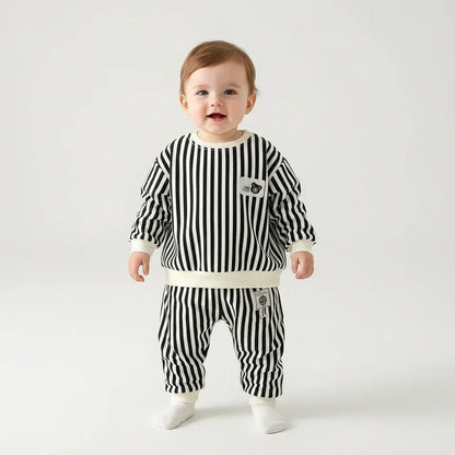 Kids Autumn Tracksuit Set – Cozy Stripe Comfort for Active Days - LunaKit Baby