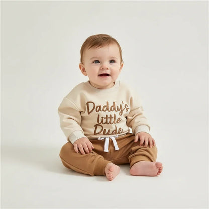 Toddler Baby Boy Autumn Outfit – Letter Embroidered - LunaKit Baby